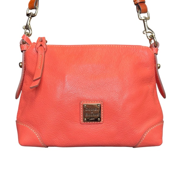 Dooney & Bourke Handbags - Dooney & Bourke Pebble Grain Small Kiley Hobo Crossbody Bag in Coral | EUC